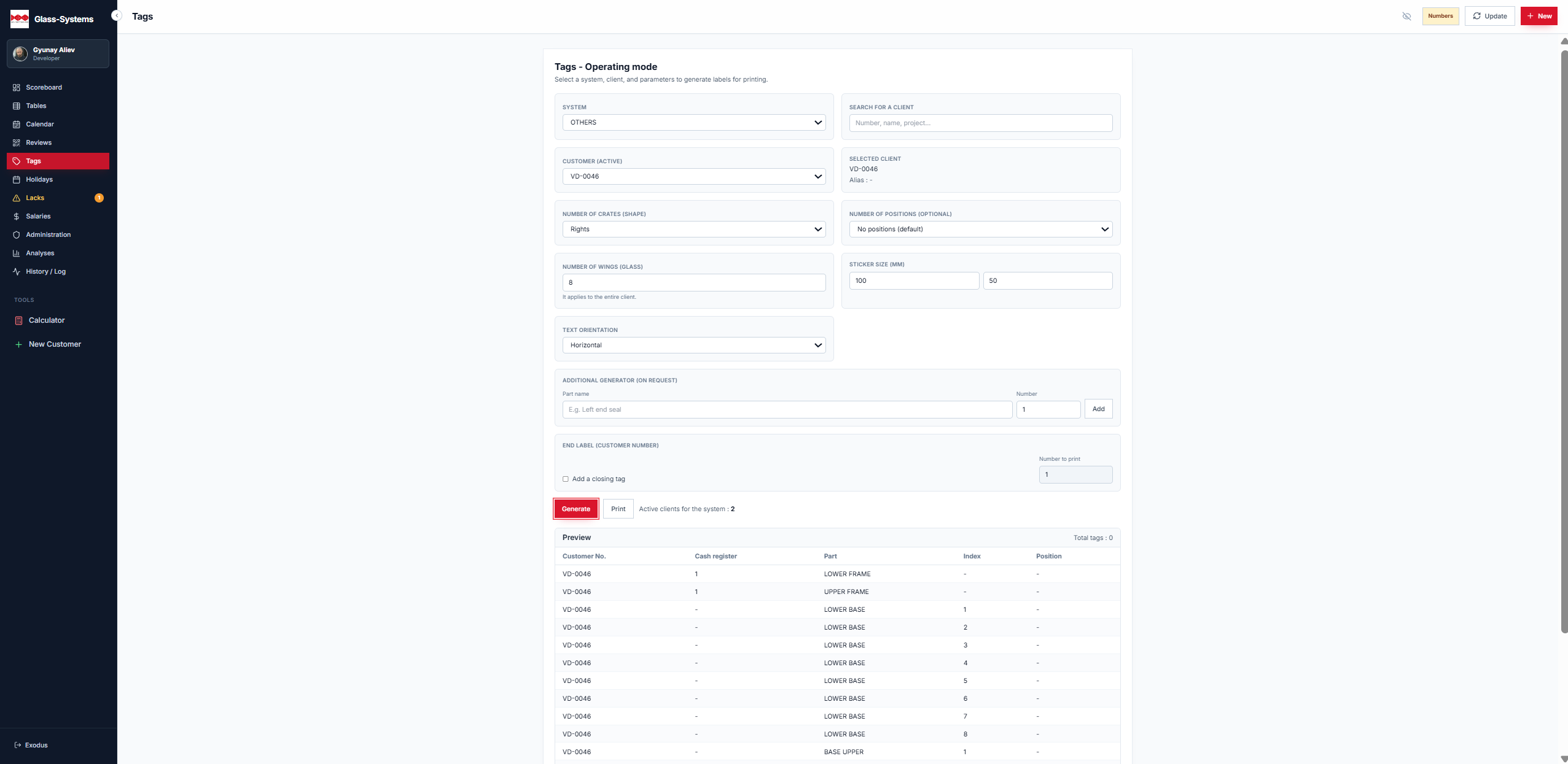 Label Printing System